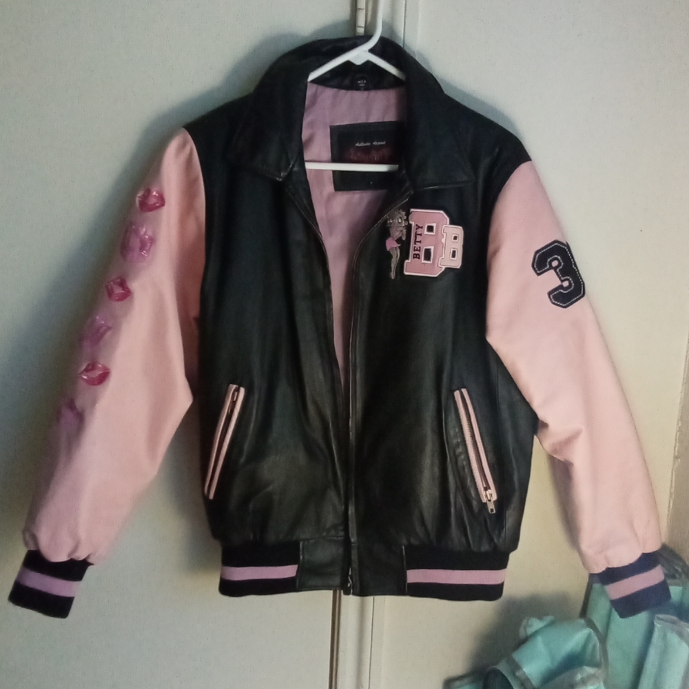 Betty Boop Varsity Leather Jacket